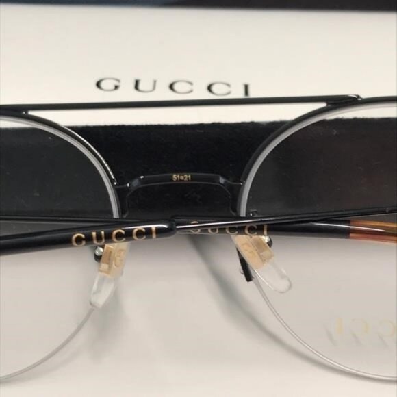 Authentic Gucci GG0682O 001 Eyeglasses – Black Semi-Rimless Round Frame - Picture 9 of 11